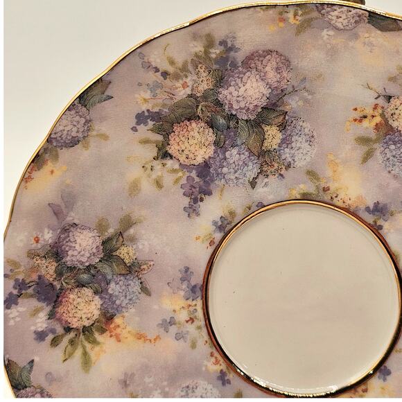 Vintage Bradford Editions Lena Liu "Treasured" Floral Teacup & Saucer Set - Picture 3 of 5